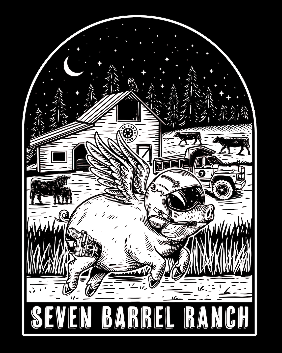 World Famous Flying CowPig Decal